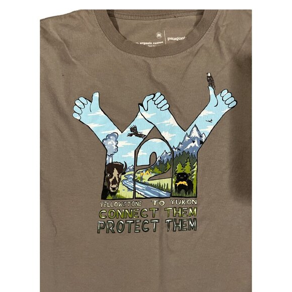 PATAGONIA shirt mens MEDIUM tan long sleeve Outdoor Camping - Picture 3 of 7